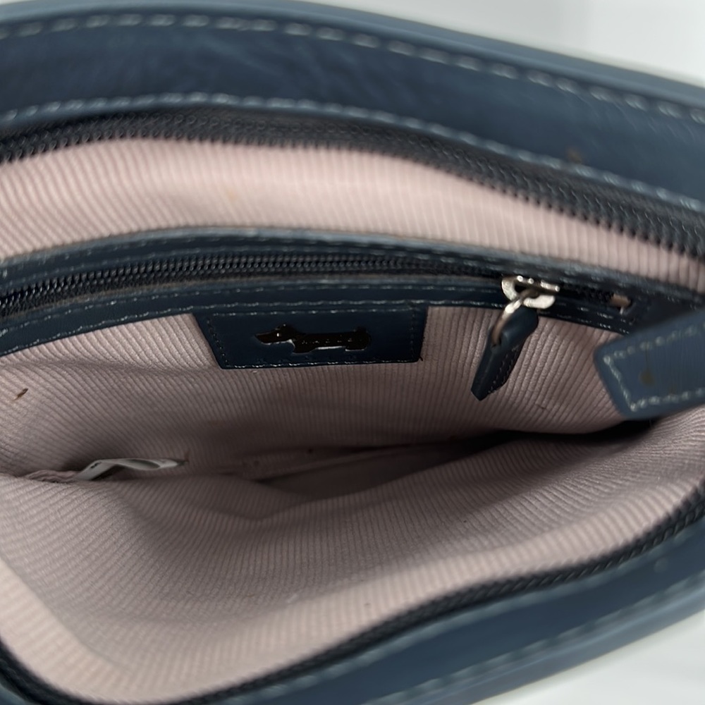Radley London Blue Leather Adjustable Strap Crossbody Purse - Picture 6 of 12